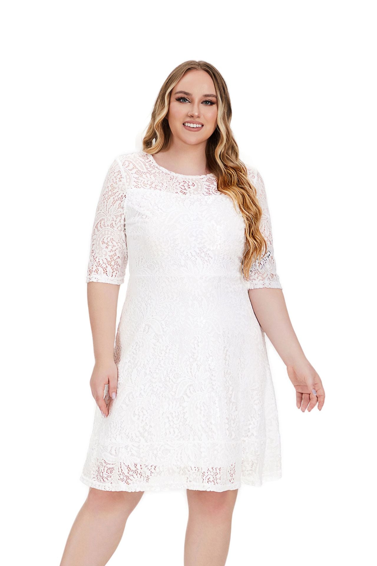 Mid-length Lace-Layered Dress