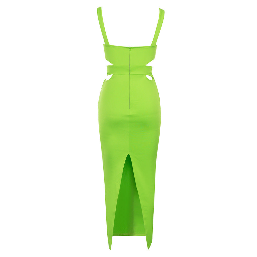 Sling Green Bandage One-piece Dress