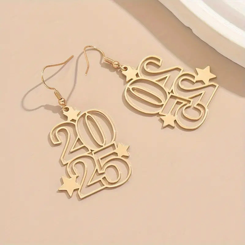 Golden 2025 Dangle Earrings