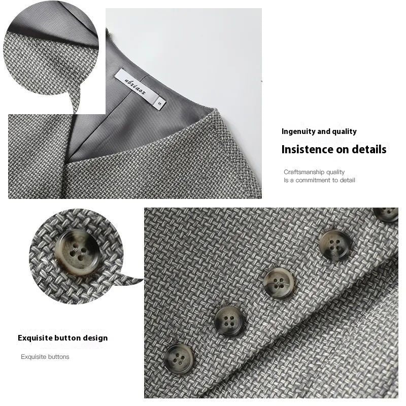 High-end Retro Grey Short Vest