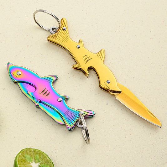 Portable Dolphin Folding Knife Keychain