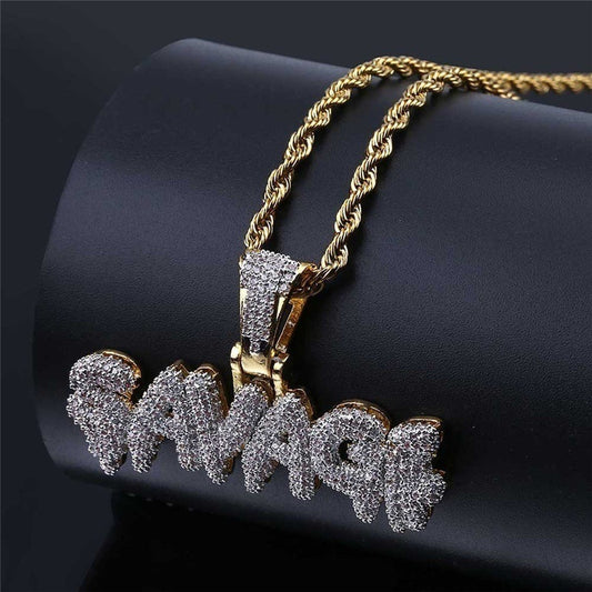 Creative Bubble Letter SAVAGE Pendant