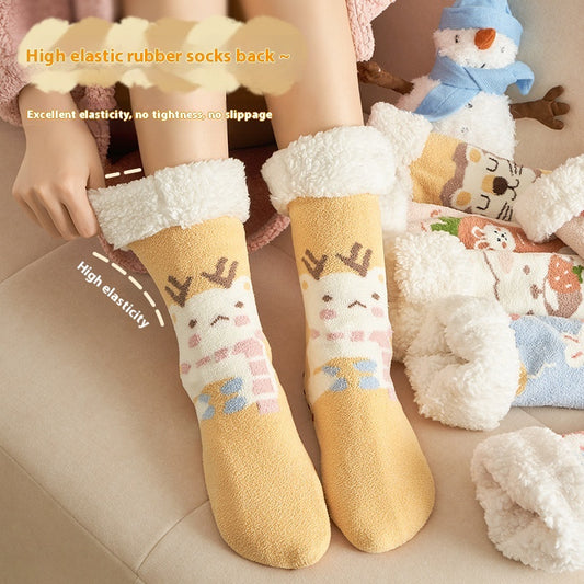 Fleece Tube Socks With Cute Characters