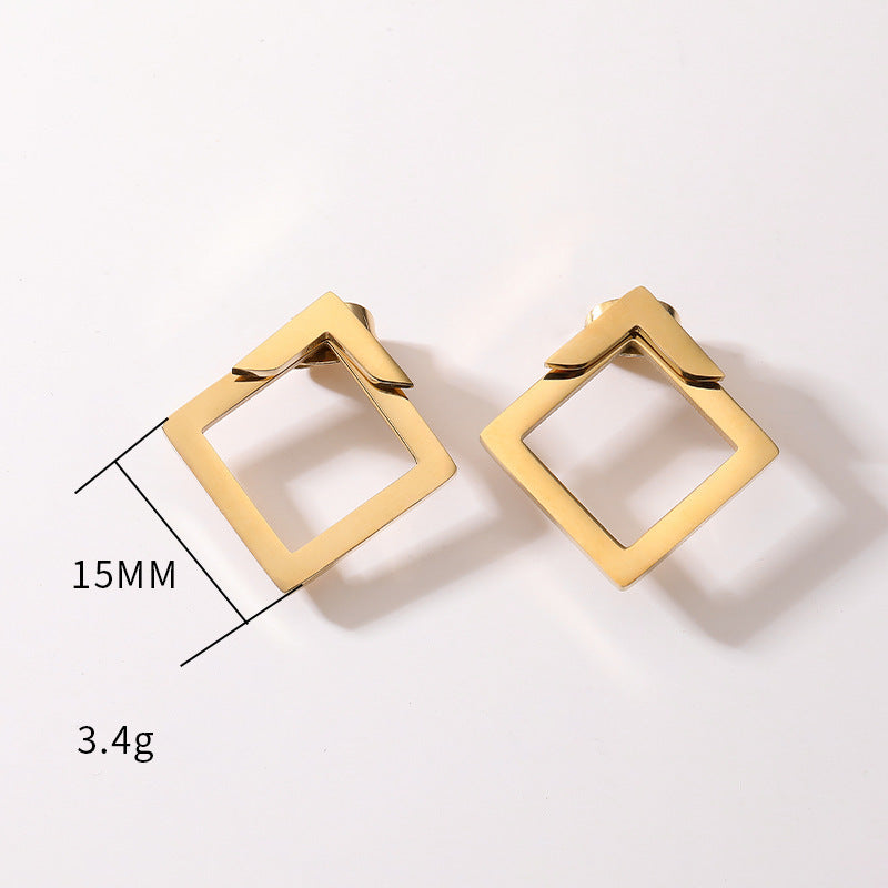 Simple Diamond-shaped Geometric Earrings