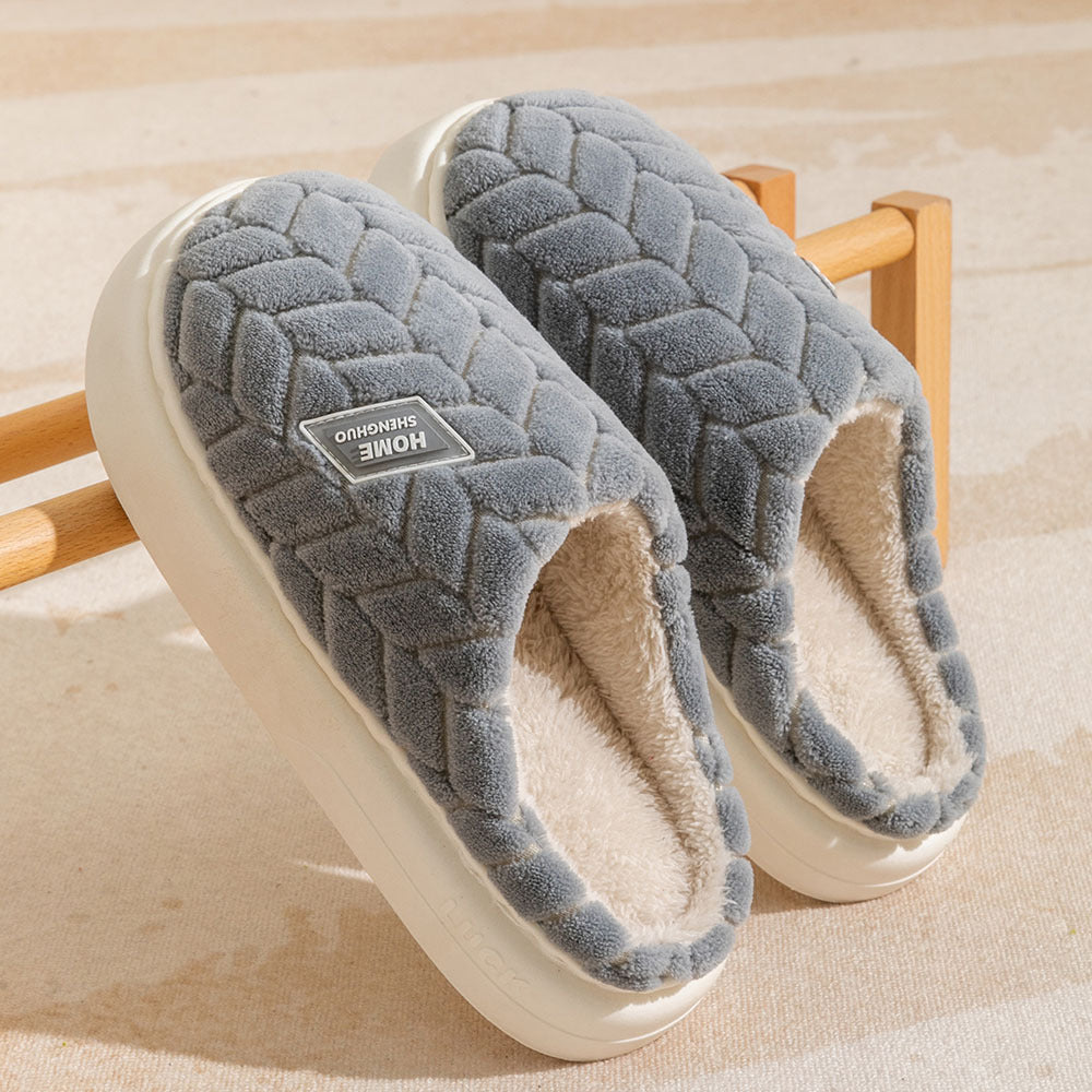 Non-slip Winter Warm Thick-soled Plush Fleece Slippers